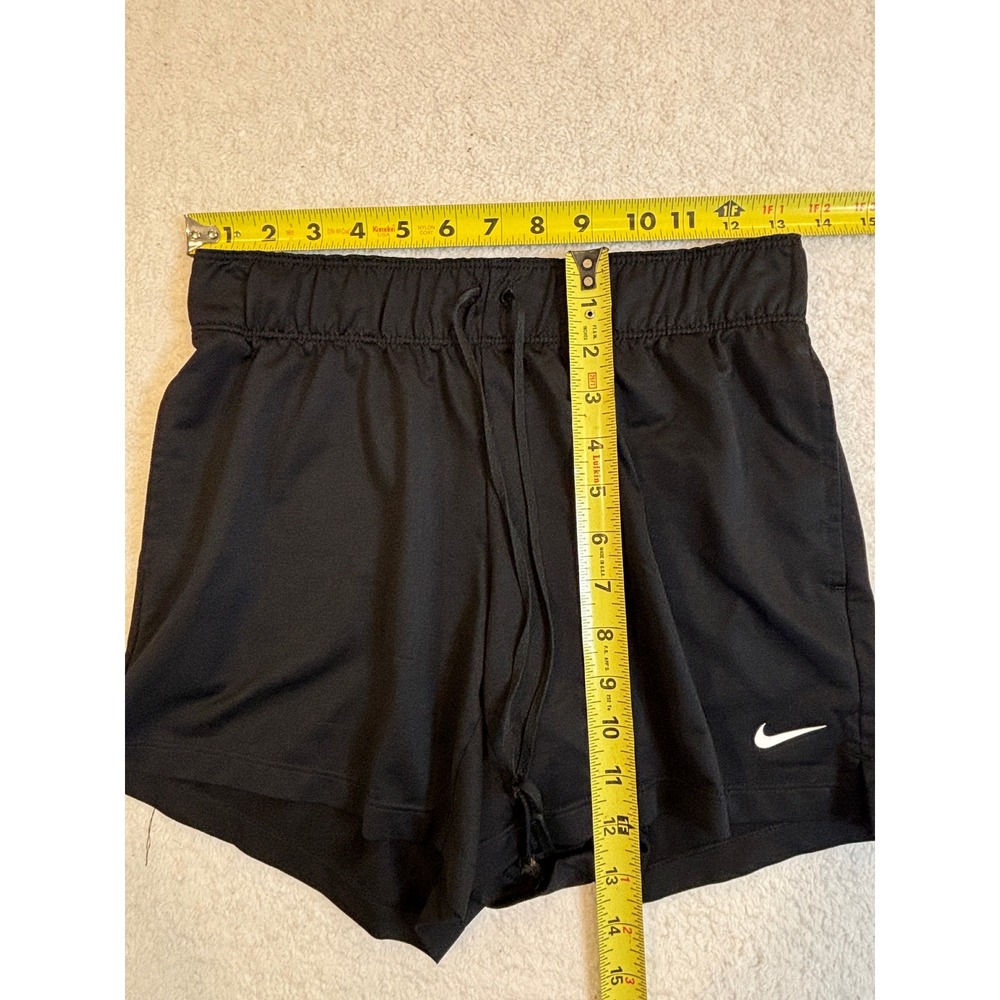 Nike Dri-FIT Womens XS Black Athletic Running Training Shorts Drawstring Swoosh - Picture 2 of 4
